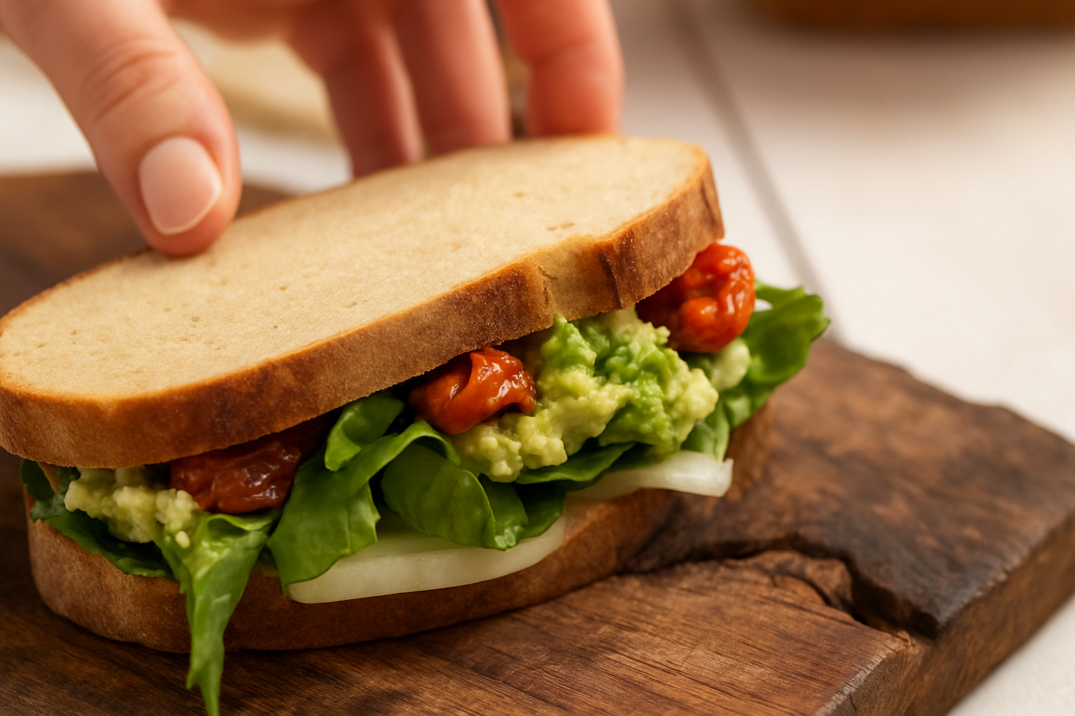 Sun-Dried Tomato & Avocado Toast with The Health Factory's Zero Maida Rye Sourdough