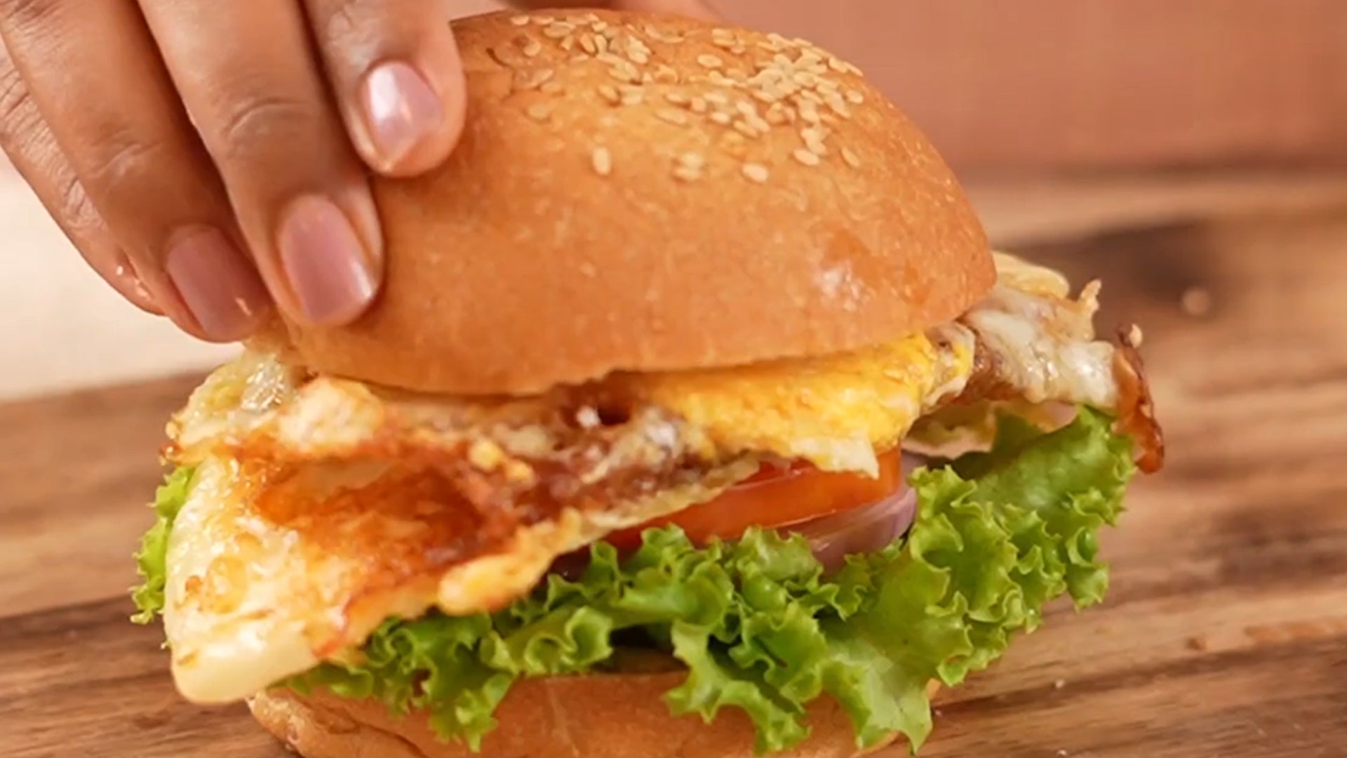 double egg burger, zero maida burger bun