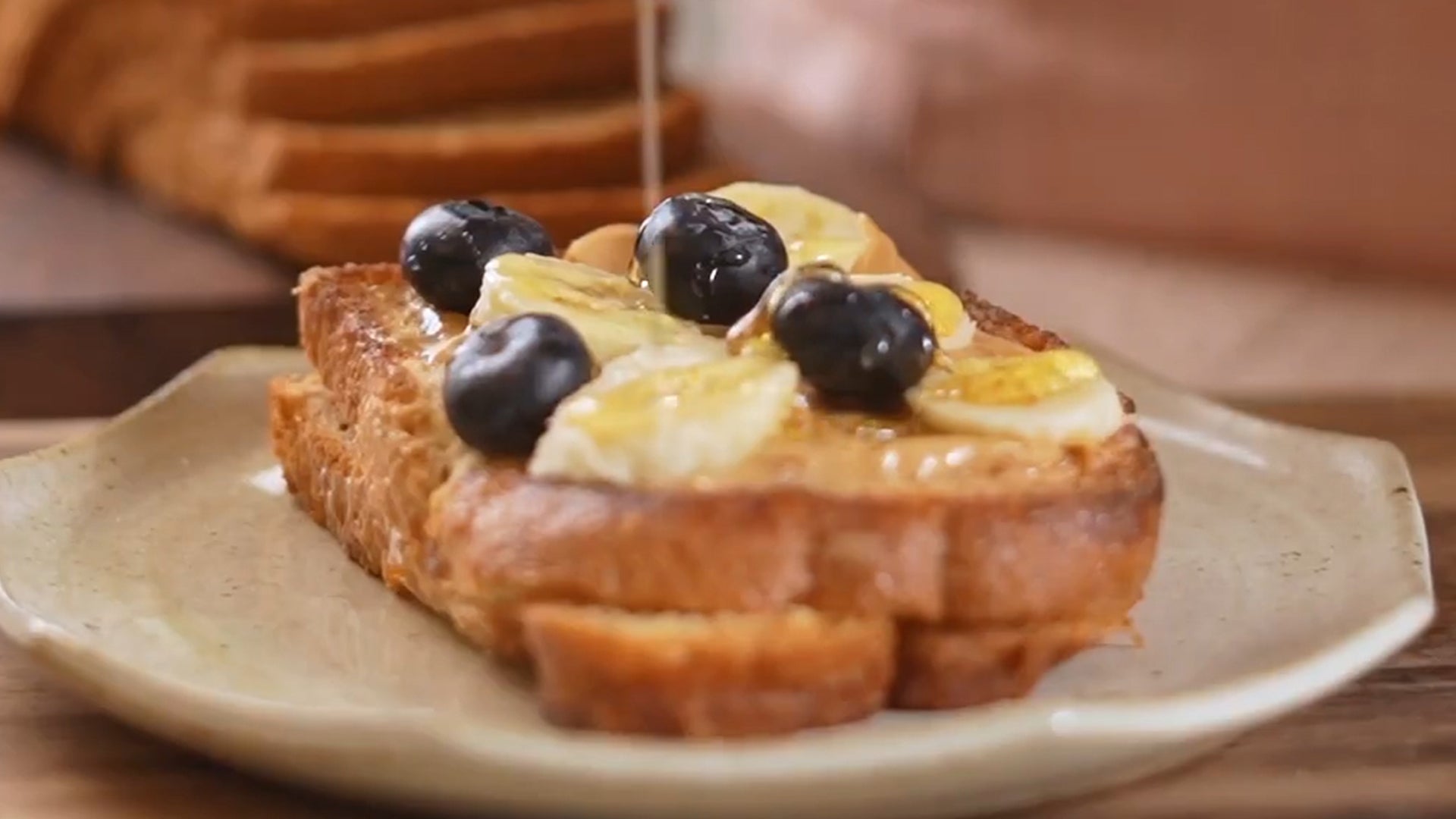 peanut butter banana toast, zero maida milk bread