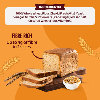 Zero Maida Bread - 100% Whole Wheat 350g