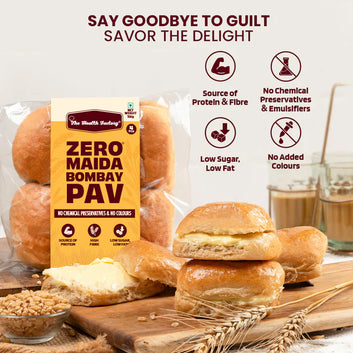 Zero Maida Bombay Pav + Zero Maida 100% Whole Wheat