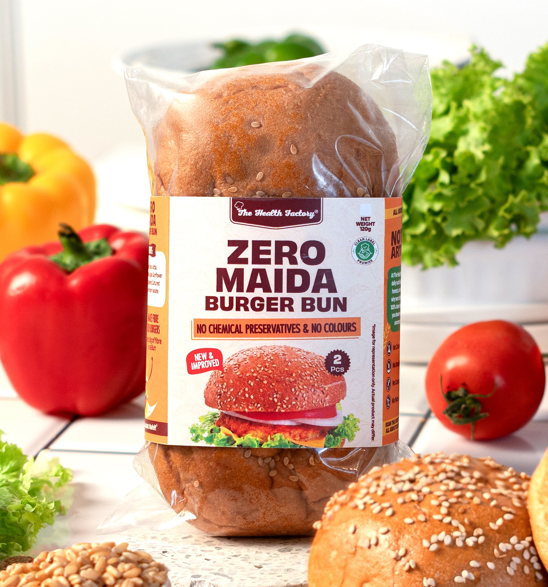 Aloo Jalapeno Tikki Burger with Zero Maida Burger Buns