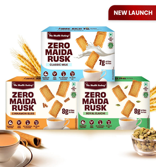 Zero Maida Rusk - Cinnamon Bliss + Royal Elaichi + Classic Milk