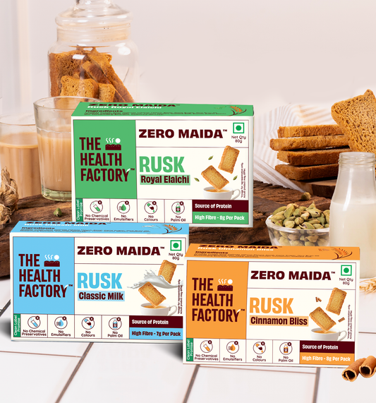 Zero Maida Rusk - Cinnamon Bliss + Royal Elaichi + Classic Milk
