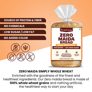 Zero Maida Bread - Simply Whole Wheat 350g - single product