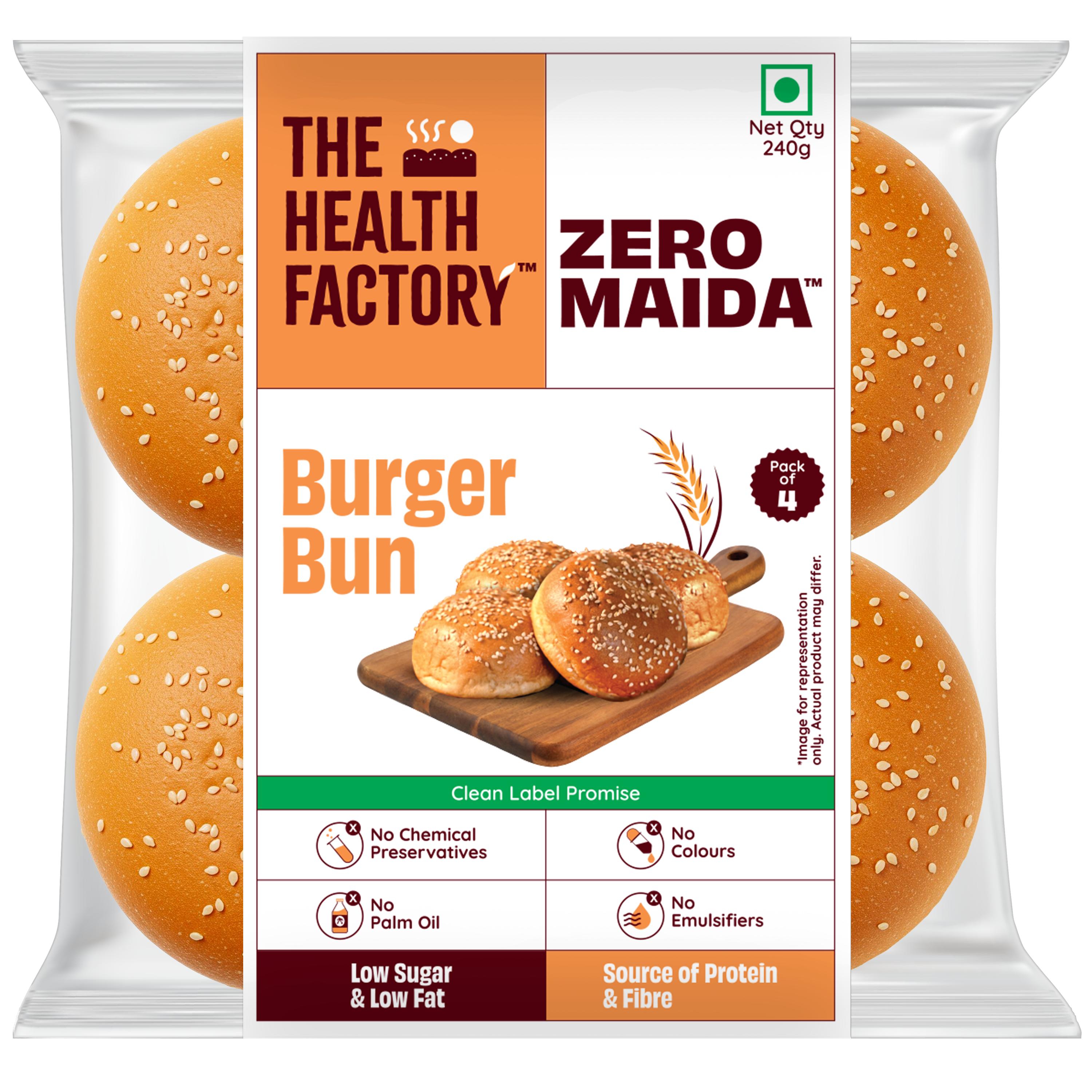 Zero Maida Burger Bun (2 Packs)