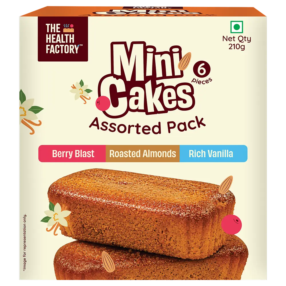 Zero Maida Assorted Mini Cakes Pack- Berry Blast, Rich Vanilla & Roasted Almonds
