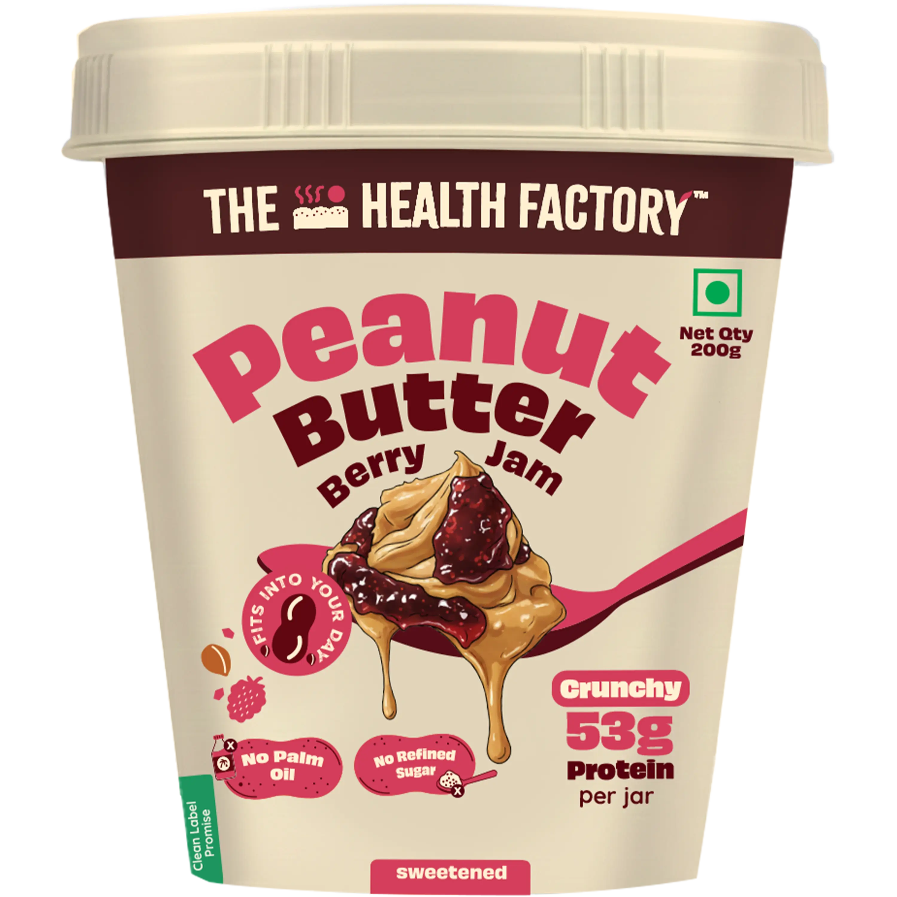 Peanut Butter Berry Jam Crunchy (Sweetened)