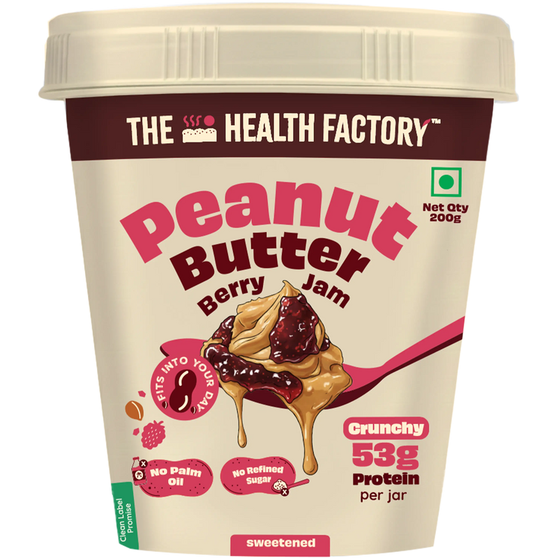 Peanut Butter Berry Jam Crunchy (Sweetened)